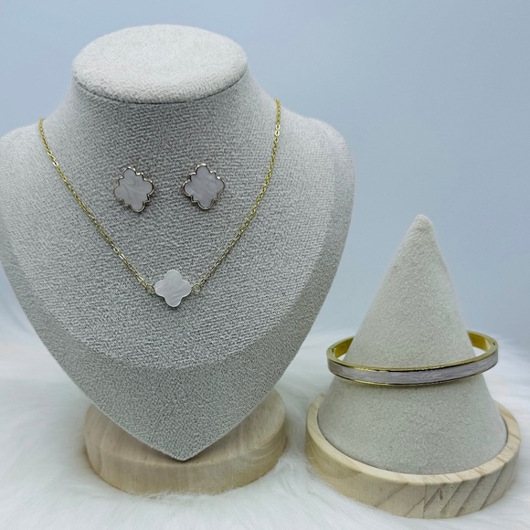 The Trio Jewelry Bundle - Ivory Coast White & Gold - Picture 1 of 7